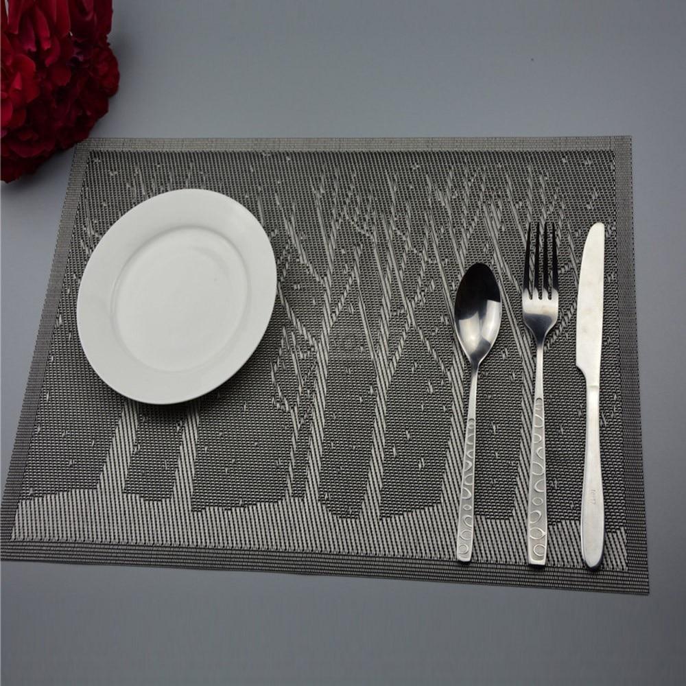 6Pcs/lot 3 Colors Blue Cartoon Dinner Placemats PVC Place Table Mats Forest Tree Tableware Dinnerware Lovely Kitchen Table Pads