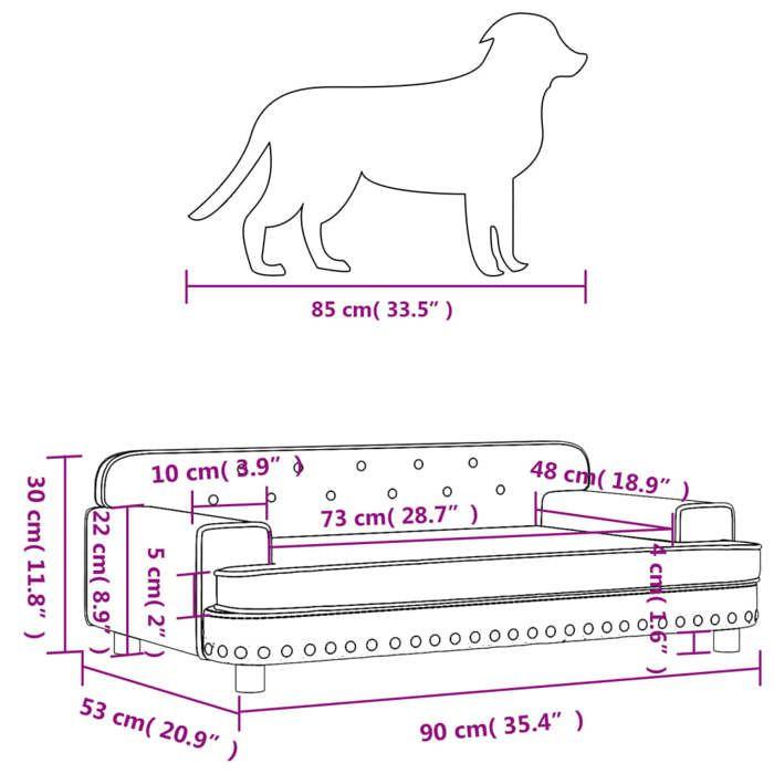 VidaXL Dog Bed, Pet Sofa with Wooden Frame, Basket for Puppies Indoor House, Pink 171871