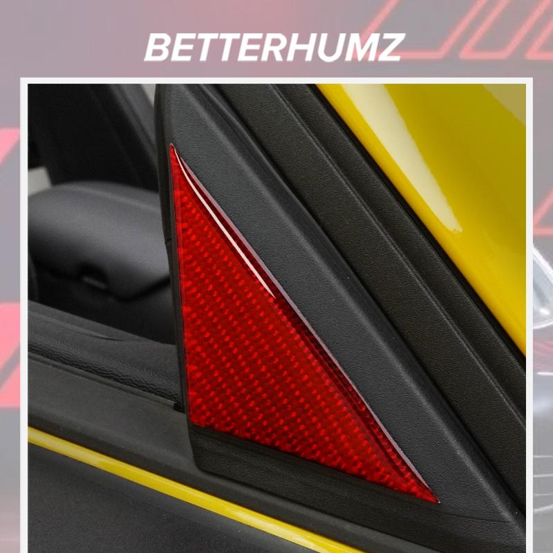 Carbon Fiber For Ford Mustang GT 2024 2025 A-pillar Triangular Trim Protective Sticker Tuning Car Exterior Decor Accessories