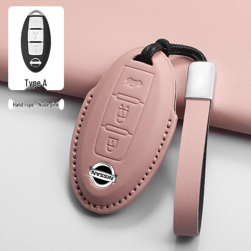 Pinke Schlüsselhülle für Nissan Patrol Y62 5-Tasten Smart-Schlüssel (2018-2019)