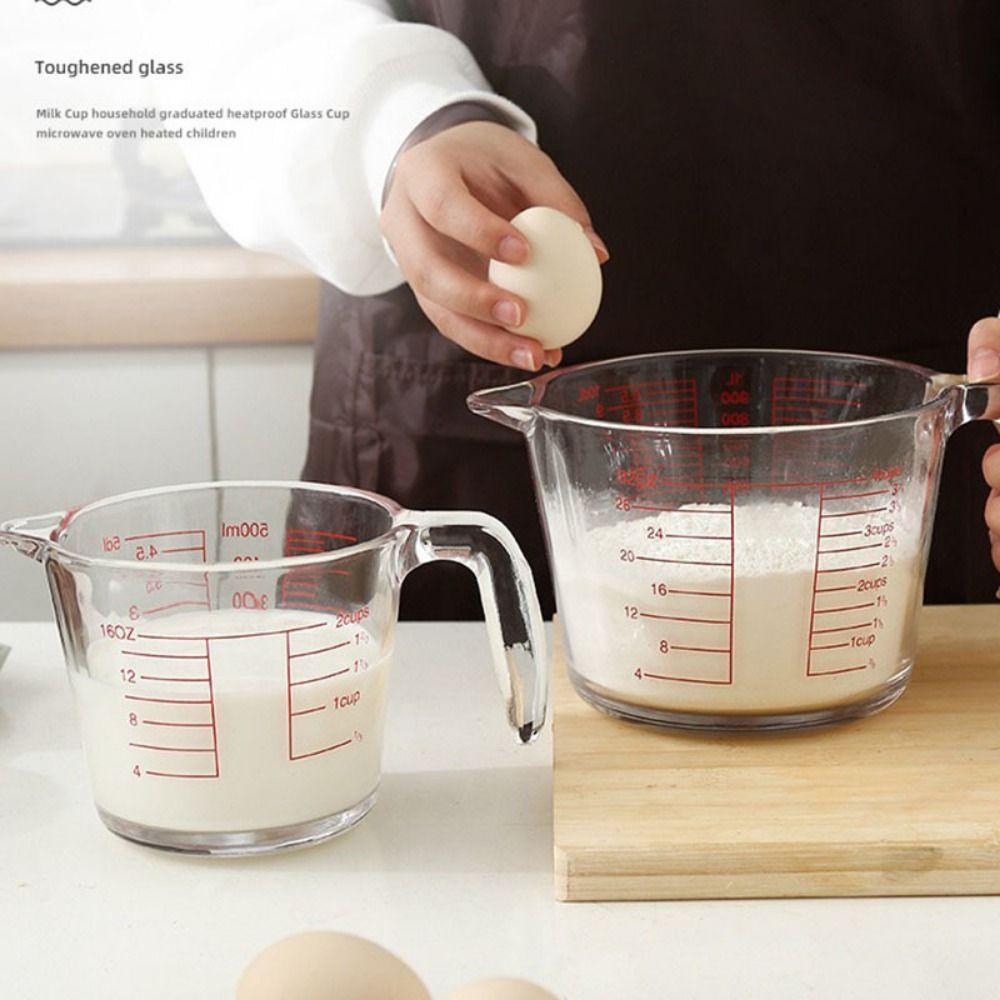 Glass Liquid Measuring Cups Transparent Milk Cup Measuring Cups with Scale  Kitchen Baking Tools