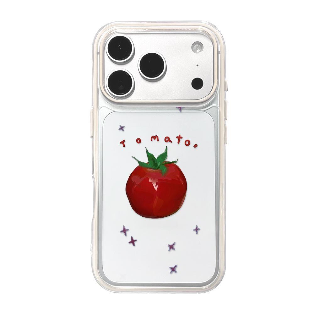Tomatoes are suitable for anti-drop contrasting colors Apple 17/16 Pro mobile phone case Spring OPPO Xiaomi creative iPhone15