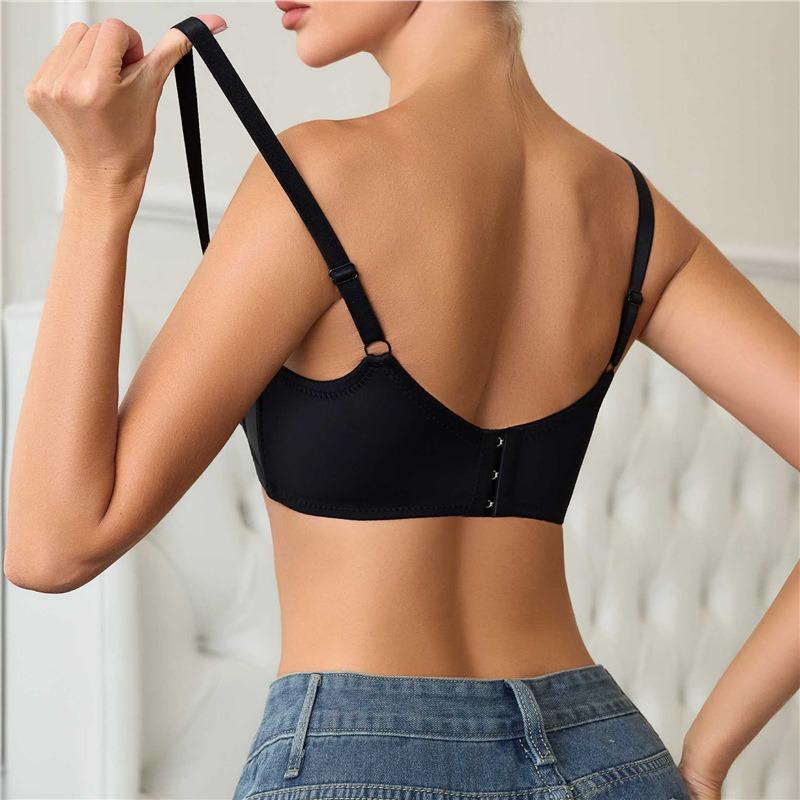 Women S Underwire Bra With Bow Push Up Comfortable Adjustment Bra