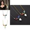 Floral Design Exquisite Koi Lotus Pendant Necklace For Women In Gold And Colors Silver