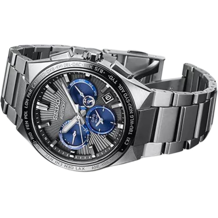 SEIKO Astron Series 100m Water Resistant Solar Movement Stainless Steel Strap Watch Men's Watches SBXC119