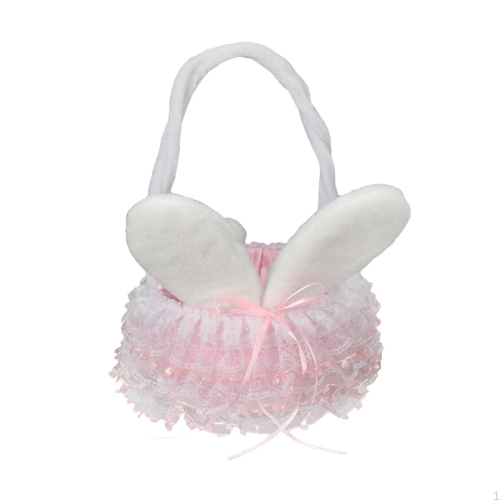 

Корзина в виде кролика с нежными цветами для свадебного приема Lace Pink