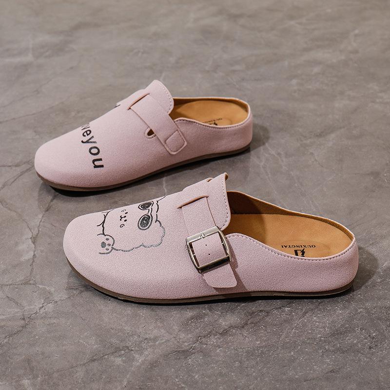 Damen Wildleder Clogs Verstellbare Schnalle Slip-on Kork Innensohle aus Leder, natürlich geformtes Kissen, Gummisohle