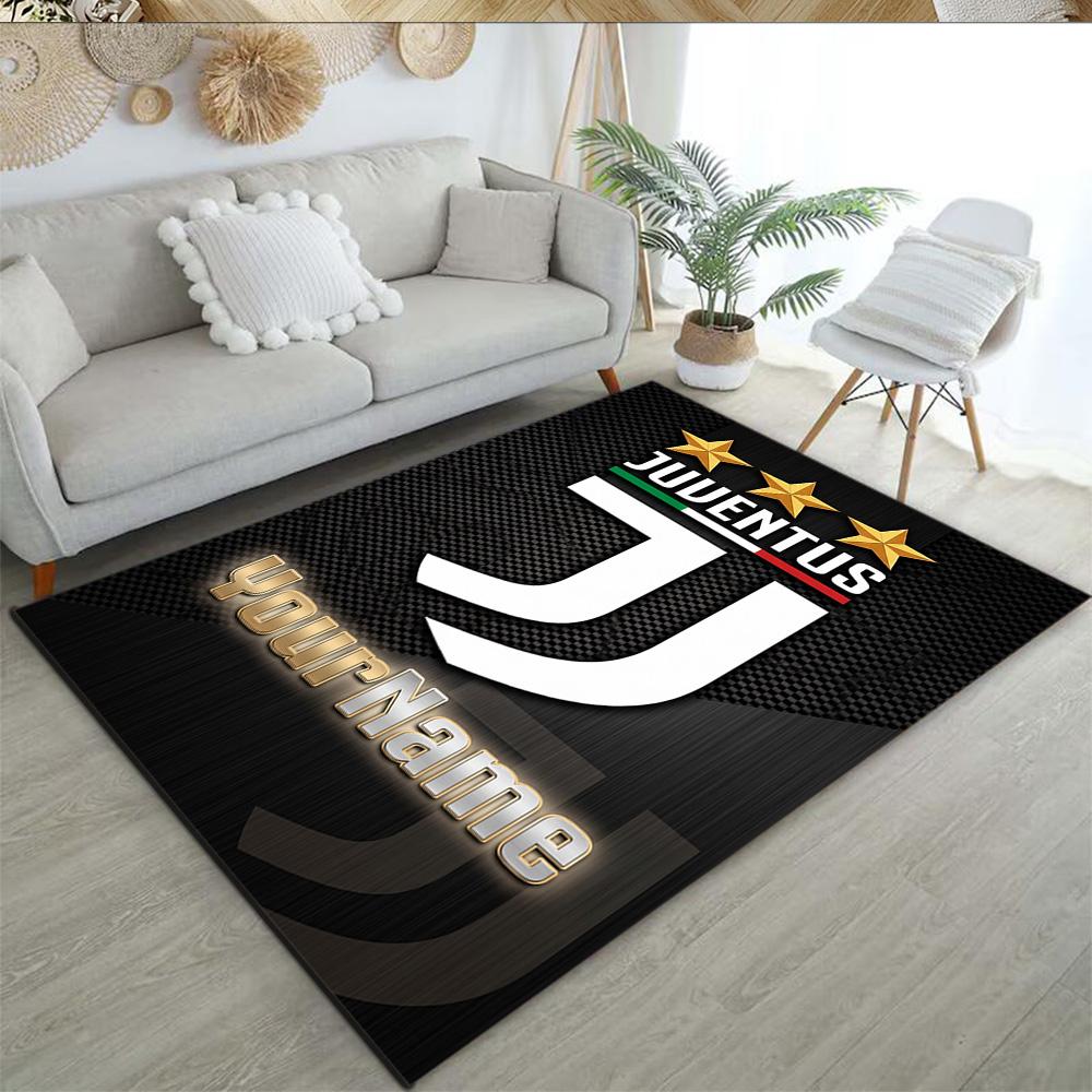 Juventus Customized Name Floor Rug Office Rug Design for Balcony Living Rooms Kitchen Entryway Antislip Carpet Anime Office Decor