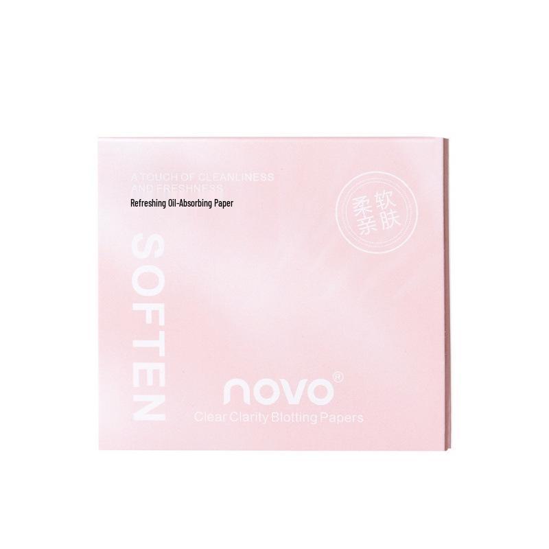 

NOVO Portable Oil Control Blotting Paper with Mirror and Puff for Face Oil Removal