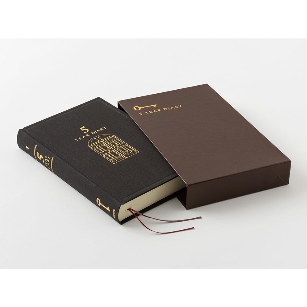 Midori Black Door with 12396006A Diary, 5-Year Use, Bubar,