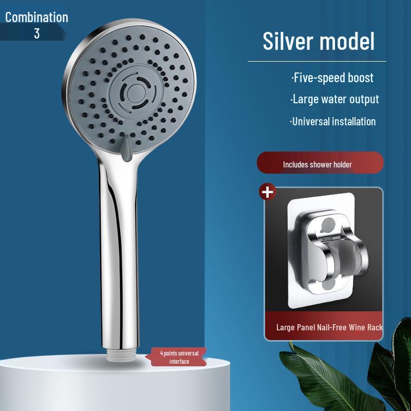 Pressurized Shower Head Set with Coarse Hole Sprinkler for High Water Output and Bath Heater Compatibility