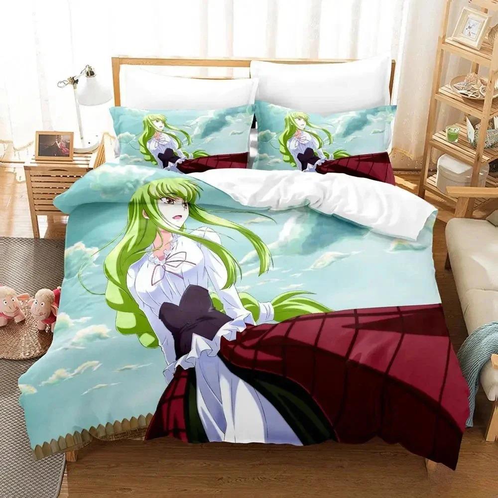 CODE GEASS 3D Printed Bedding Sets Luxury Duvet Cover Comforter Set Exquisite Bed Supplies Birthday Gift