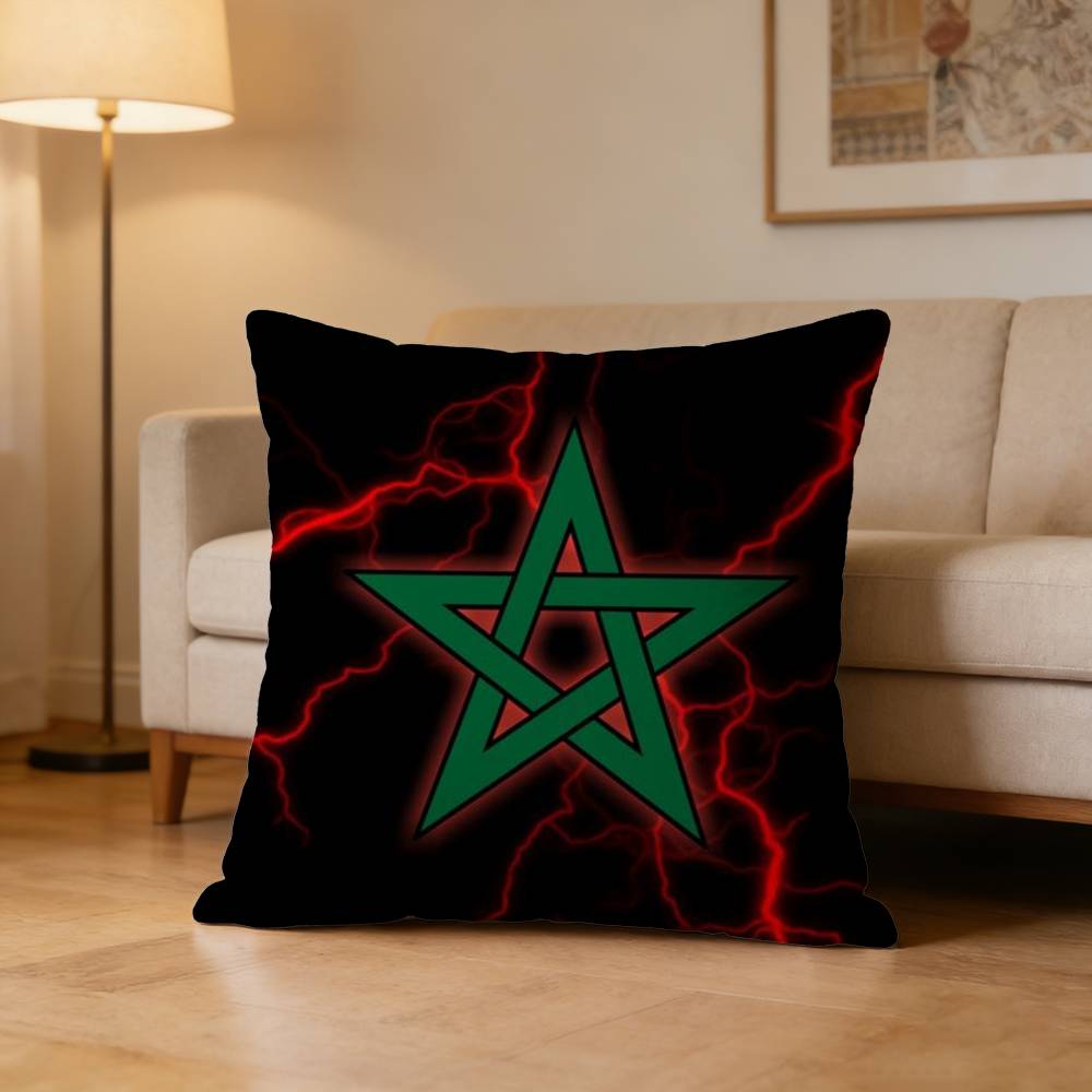 Popular MMorocco Flag Pillow Case Cushion Cover Throw Pillow Case For Car Sofa
