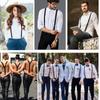 Unisex Bow Tie & Suspenders Set, 3 Clips Adjustable Elastic Braces for Casual & Formal Occasions