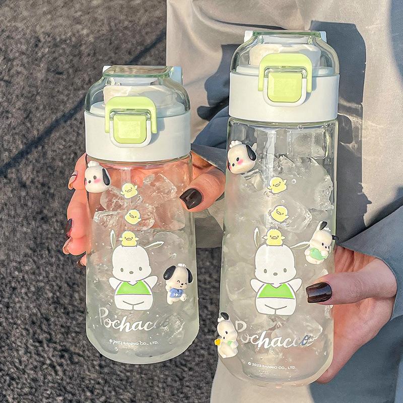 Water cup schoolgirl cute portable plastic cup direct drinking high temperature resistant tea kettle