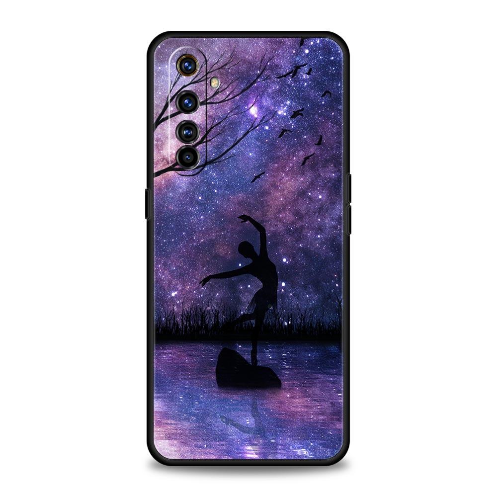 Simple Swan Dance Ballet Phone Case For Realme 12 11 10 6 7 9 Pro Plus 8 5G C35 8i 9i GT2 GT3 GT5 GT Neo 2 3 5 Black Cover