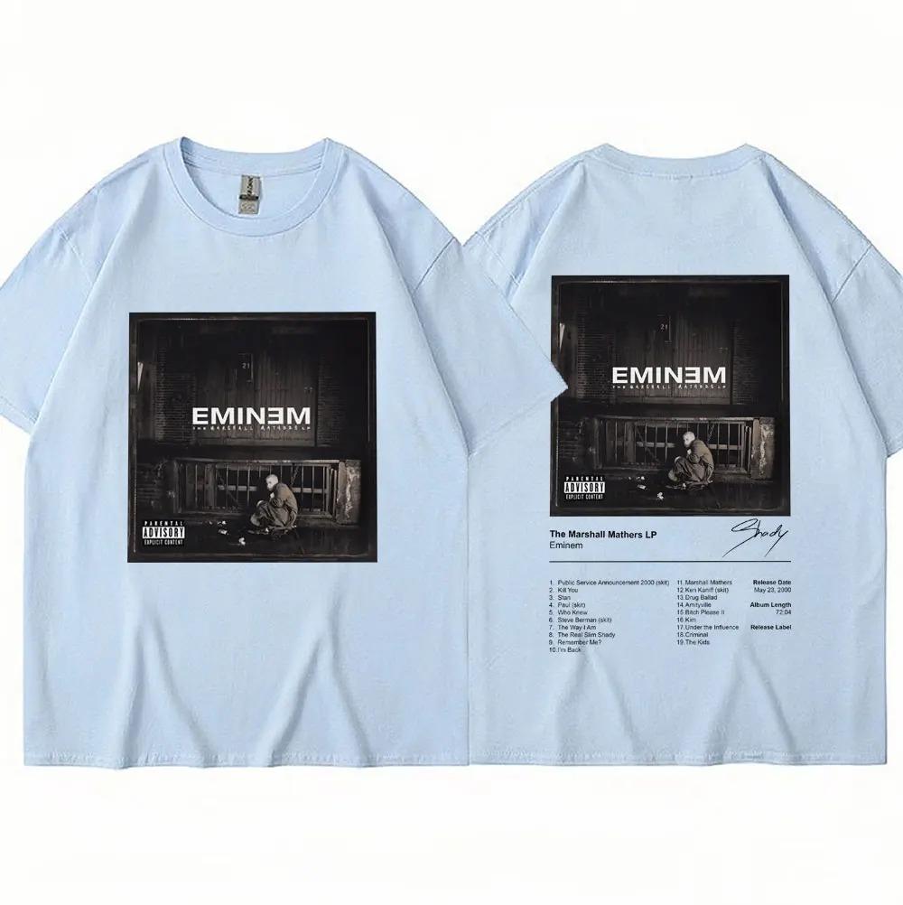 Eminem Rapper T Shirt The Marshall Mathers LP Album Print Vintage T-shirt Casual Short Sleeve Men Women Loose Tees Streetwear