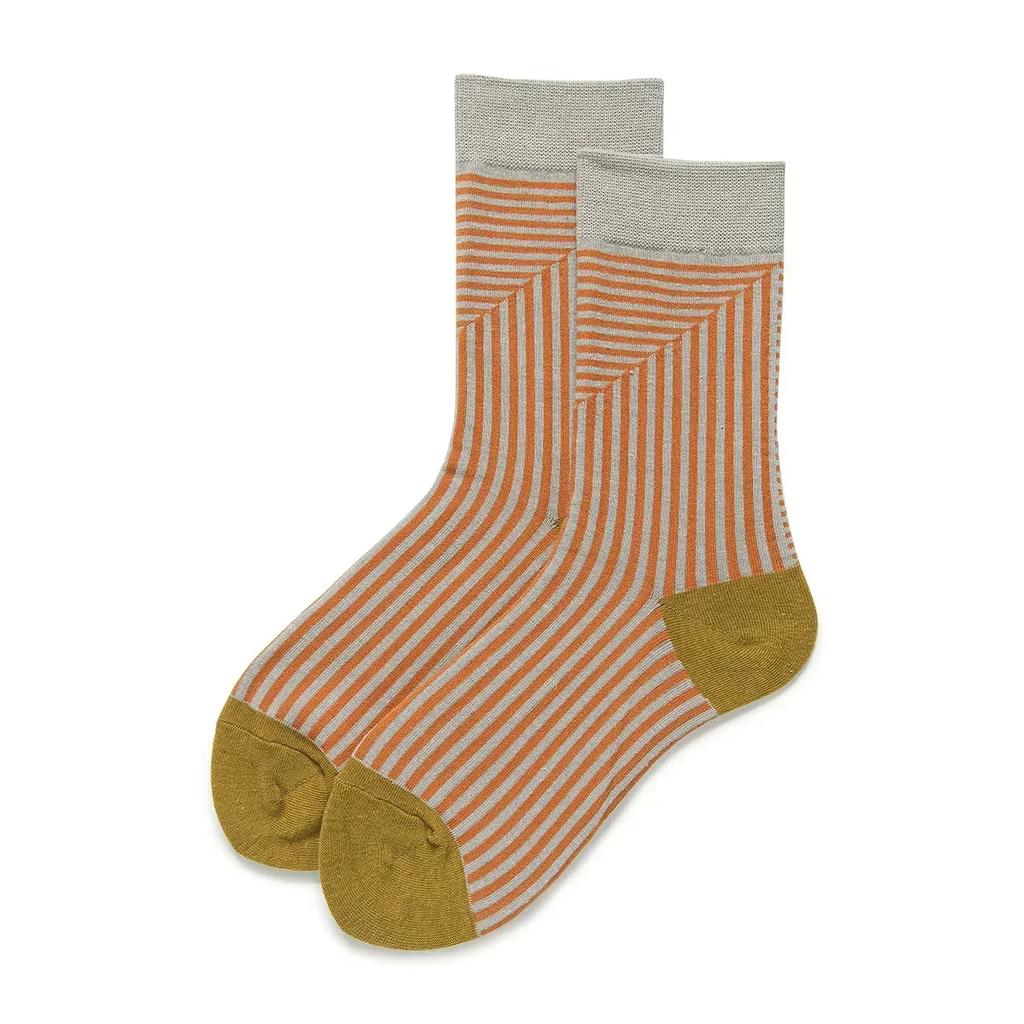 Multicolor Striped Casual Women Socks Korean Fashion Retro Harajuku Woman Socks College Style Cotton Girls Students Crew Socks