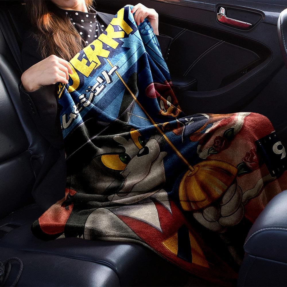 1pc Tom and Jerry Flannel Blanket - Soft Warm Throw for Home, Office, TravelL1349