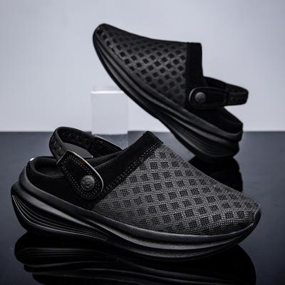 Men's Sandals Slip-On Anti-Slip Sports Bag Half Drag Shoes Mesh Breathable Lightweight Casual Beach Thick Sole Slippers Women