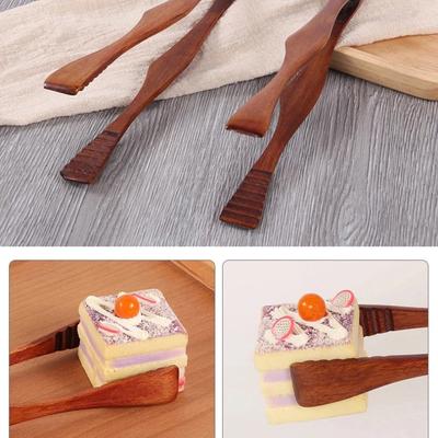 Ahşap Ekmek Maşası Büfe için Yemek Maşası Kaymaz Pişirme Kelepçeleri Isıya Dayanıklı Salata Tost Kek Meyve Klipsi Barbekü Ev Gereci
