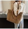 2025 Neue Übergroße Baumwollgepolsterte Tragetasche - Grenzüberschreitend Japan & Südkorea Herbst/Winter Schulterhandtasche für Damen