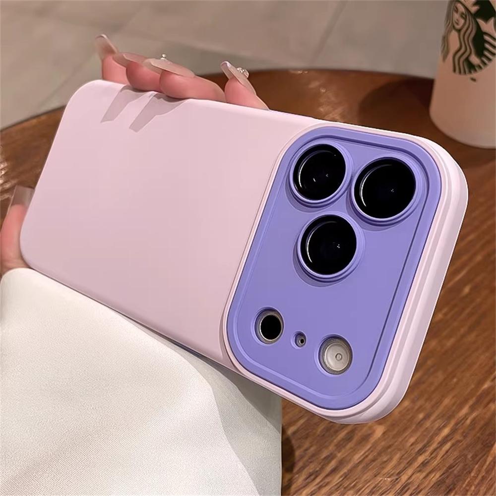 AI Camera Control Button Contrast Color Liquid Silicone Case For iPhone 17 Pro Max 16 15 14 13 12 Pro Max Plus Air Soft Cover
