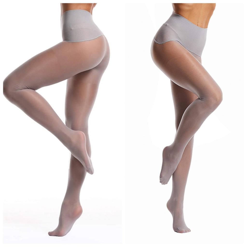 2 Paar Damen Feinstrumpfhosen Weiche Öl Glänzende Strümpfe Kontrollbund Strumpfhose Nahtloser Zwickel Strumpfhose Hohe Taille Glatte Strumpfhose