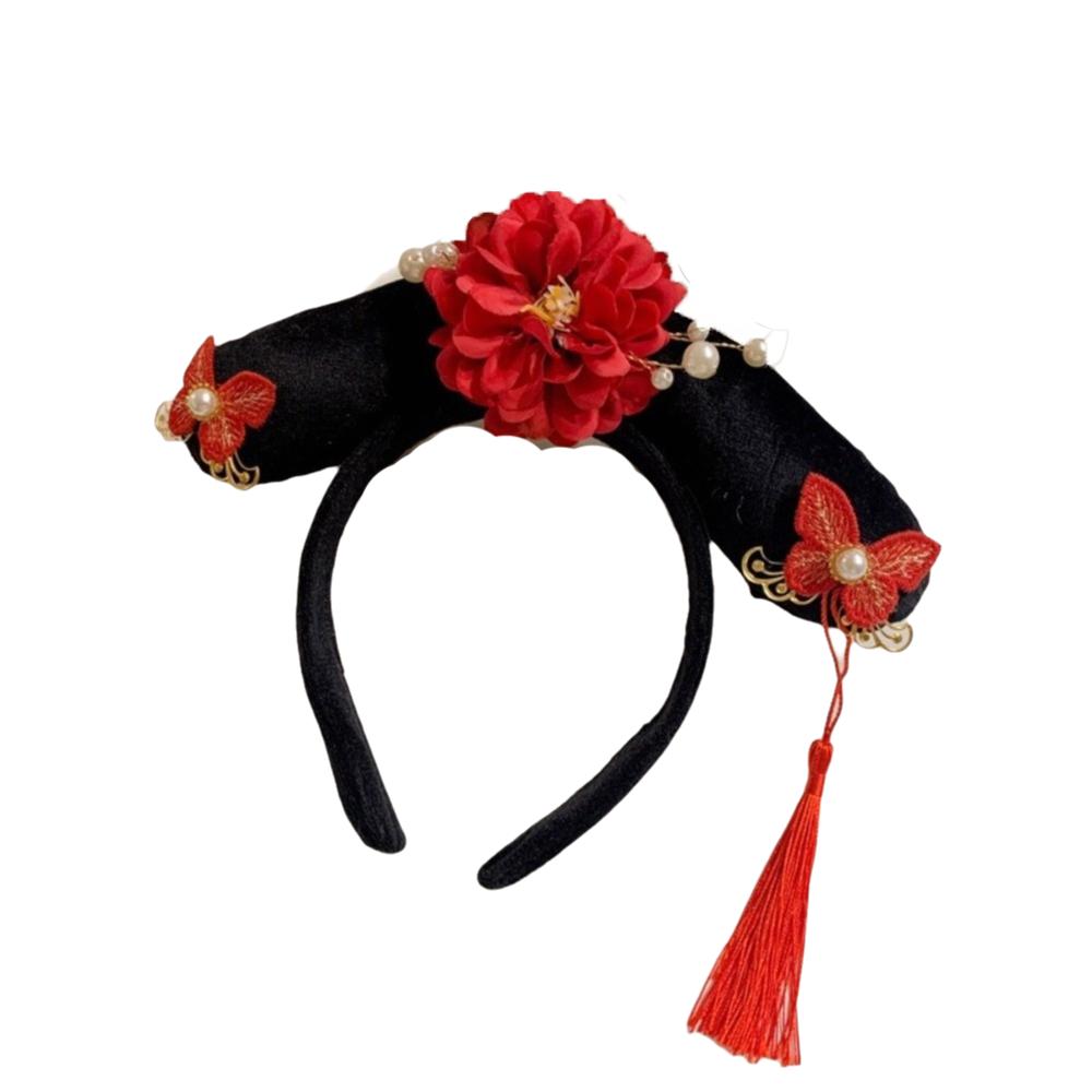 Flower Hanfu Headband Pearl Ancient Style Hair Hoop Classical Chinese Style Headwear  Princess
