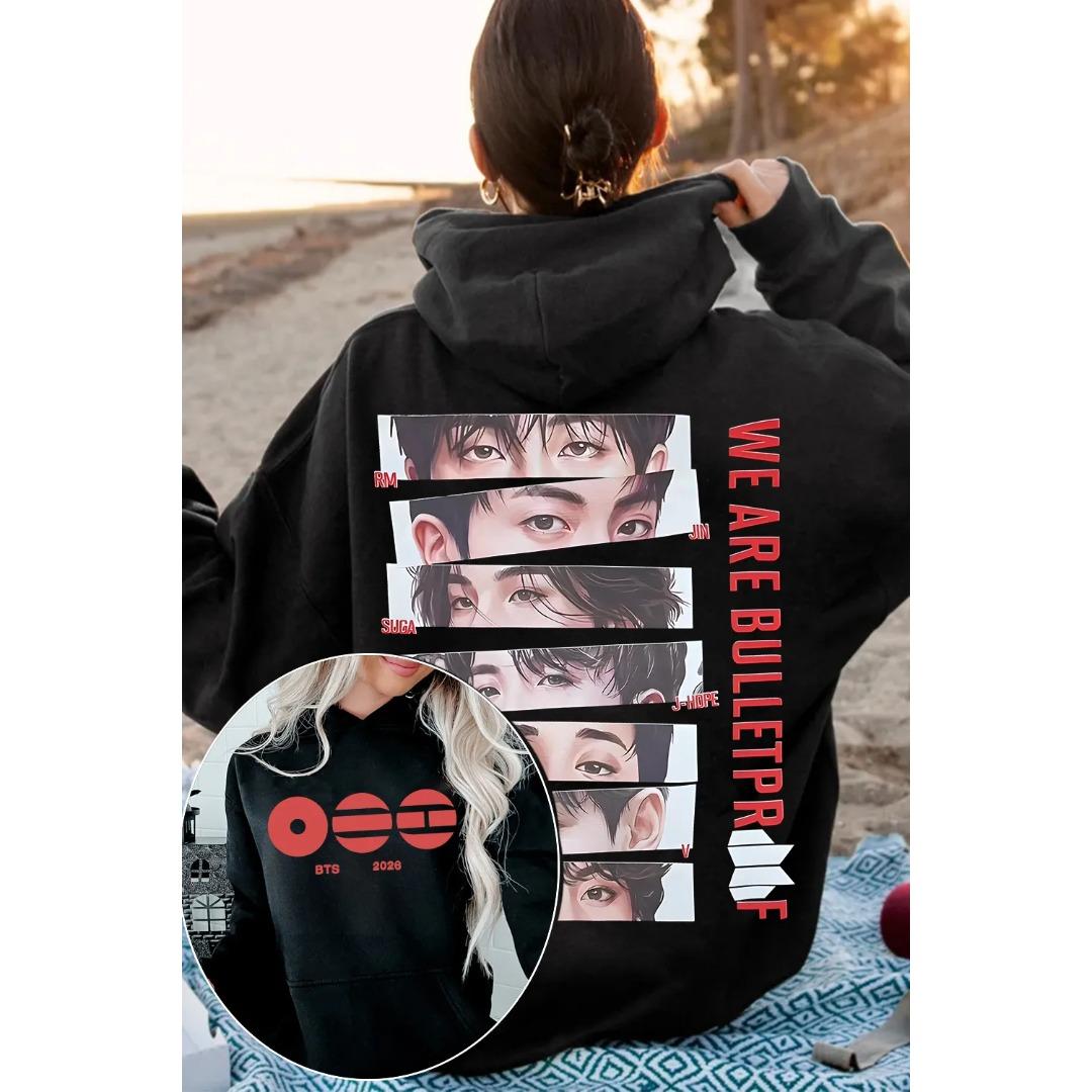BTS Army Arirang Hoodie Herren Damen Oversized Streetwear Y2k Sweatshirt Hoodies Kpop Merch Geschenk für Fans Lässig Locker Damen Fleece Oberteil Herren Kleidung S gray