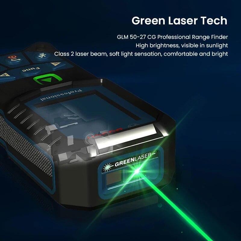 Bosch GLM 50-27 CG Green Laser Rangefinder 50M Multifunction Laser Measuring Instrument IP65 Bluetooth Distance Meter Tool