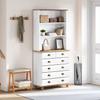 Hutch ASKIM White 91 x 40 x 200.5 cm Solid Pine Wood