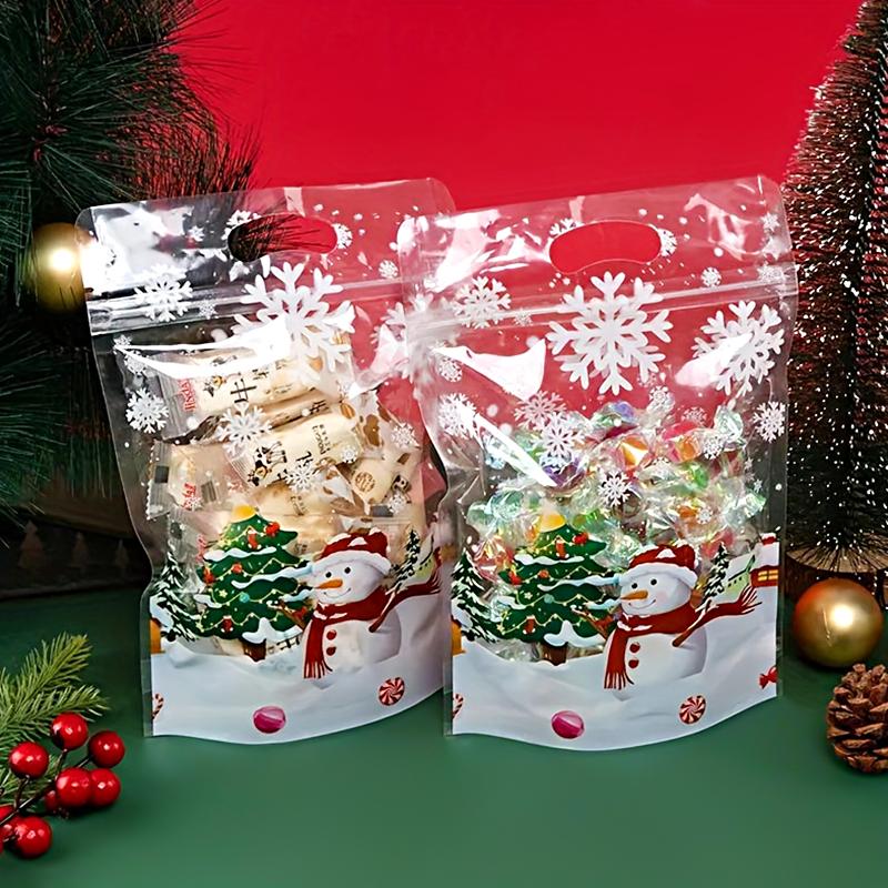 

50 шт. рождественский пакет для конфет для вечеринки пластиковая упаковка рождественская вечеринка рождественский подарок 15.5*22.5+7