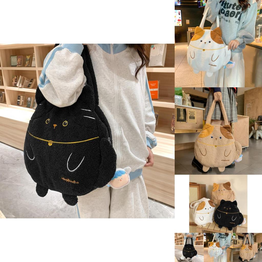 Charming Cartoon Plush Shoulder Bag For Teens Super Lightweight Large Capacity