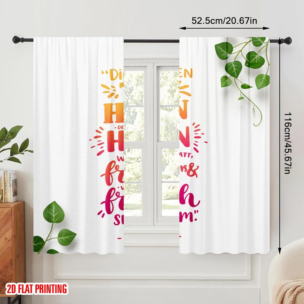 2 Stück 2D Flachdruck Vorhänge Dieser Tag Herr Freue dich 100% Polyester Ohne Strom 0 für Zimmer Schlafzimmer Wanddeko