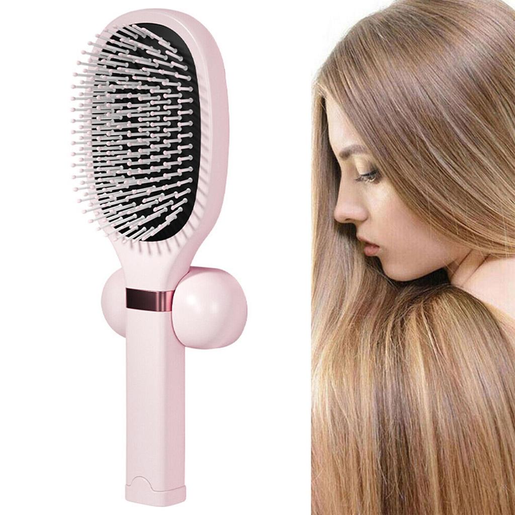 Magnetic Stand Air Cushion Hair Brush with Video Detangler Anti Static Massage Comb for Smoothing and Volumizing Hair