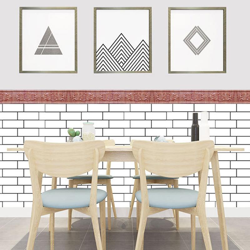 230*6cm 3D Baseboard Wall Stickers Self Adhesive Waterproof Baseboard Wallpaper Border Wall Sticker Living Room Home Decorations