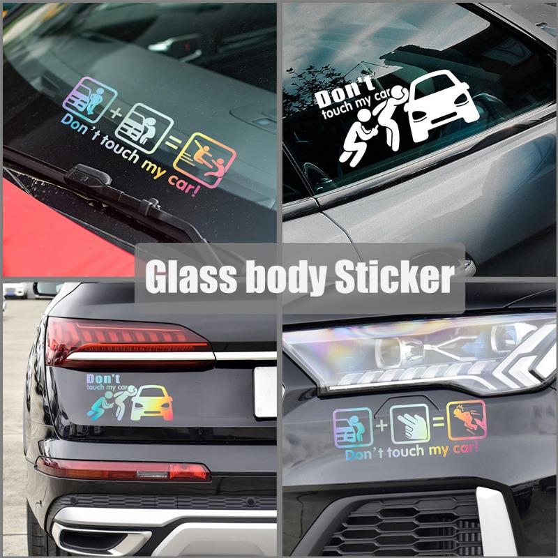 Nálepka na skleněné tělo Nedotýkej se mého auta Samolepící karikatury Přizpůsobené reflexní slogany výzvy Barevná nálepka na auto