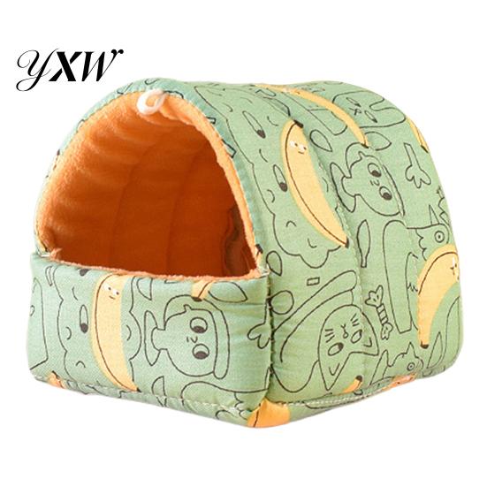 Rat Beds Guinea Pig Nest Cartoon Pattern Pet Hideout Warm Squirrel Small Animal Hamster Bed House Cage Accessories Fashion