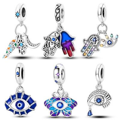 Latest In Genuine Copper Color Authentic Magic Eye Pendants Suitable For Pan Bracelet Style Charm Pendant Decoration Woman Jewelry Creation
