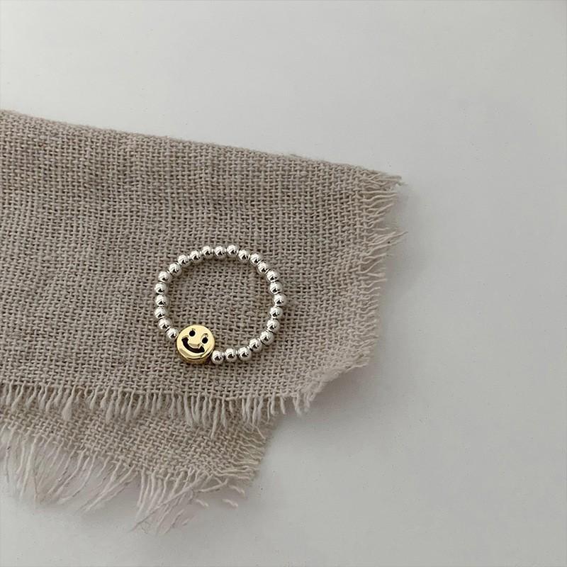 Chic Copper Geometric Design Pearl Silver Ring For Women Perfect For Ins Fashion 2022