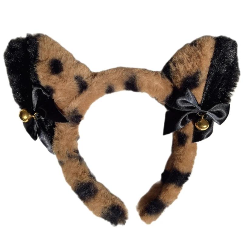 

MXMB Стильна пов язка на голову з котячими вушками та дзвіночками Аксесуари для волосся Пов язка для грайливого образу