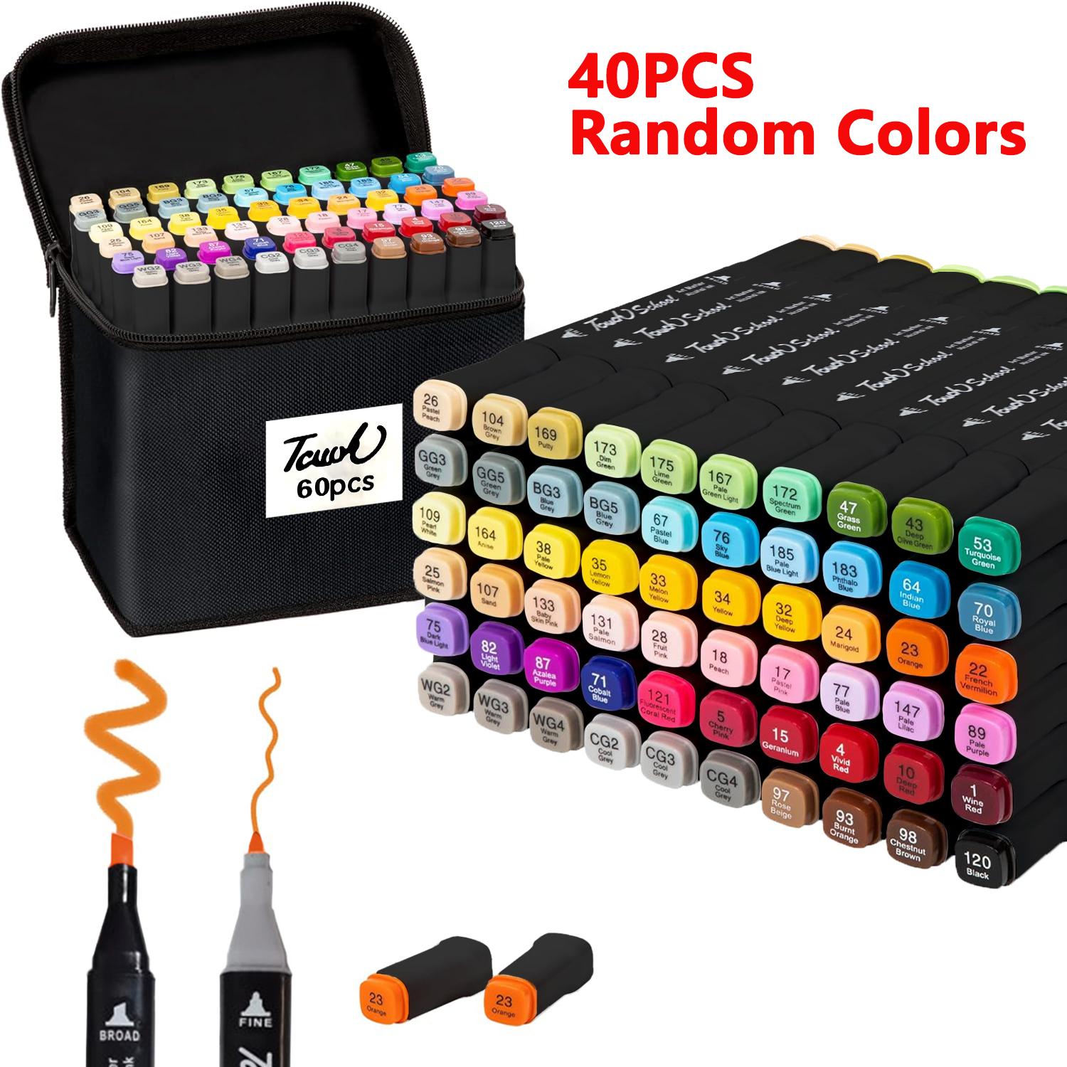 

Набор спиртовых маркеров 40/60/80/120 штук, случайные цвета, маркеры для рисования с двумя наконечниками, перманентные художественные маркеры для раскрашивания книг, изготовления открыток, рождественский подарок