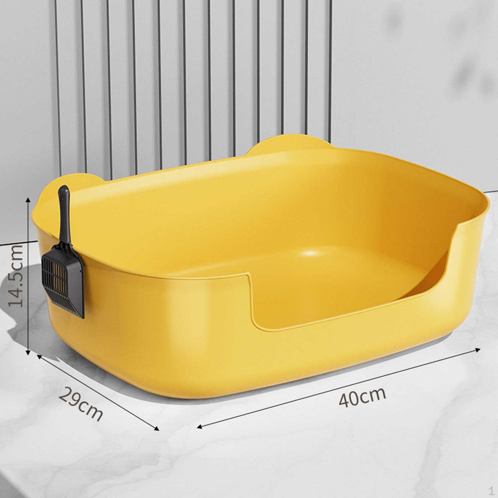 

Котячий лоток, туалет для кошенят з ковшом, переносний пісок для домашніх тварин 14,5 см з високими сторонами жовтий