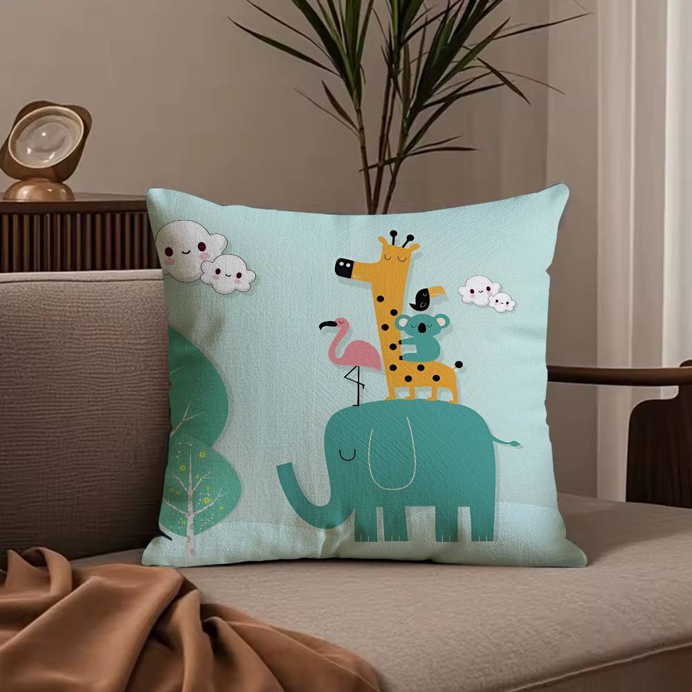 Nordic Modern Anime Pillow Case Anti-dustmite Pillowcase Invisible Zipper Silky Short Plush Sofa Cushion Cover