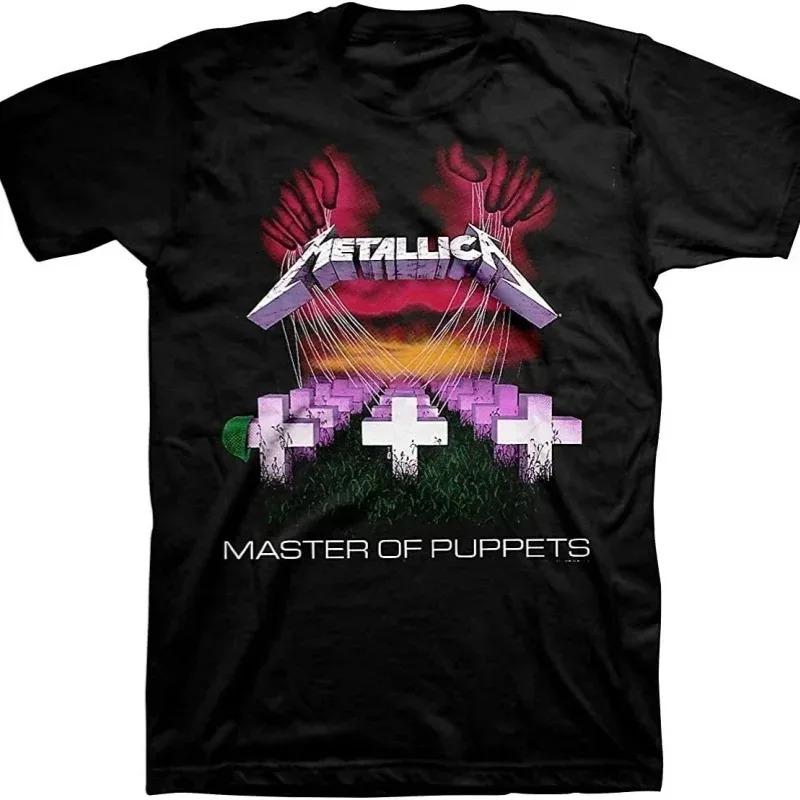 American Street Men's T-shirt Metallica Band Oversized T-shirt Men Harajuku Y2k Short Sleeve Cotton High Quality Loose Casual Female Male Clothing