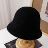 Winter Knit Bucket Hat For Women Thickened Solid Dome Fisherman Cap Cold-Proof Hat, Vintage Warm Keep Winter Fashion Accessory