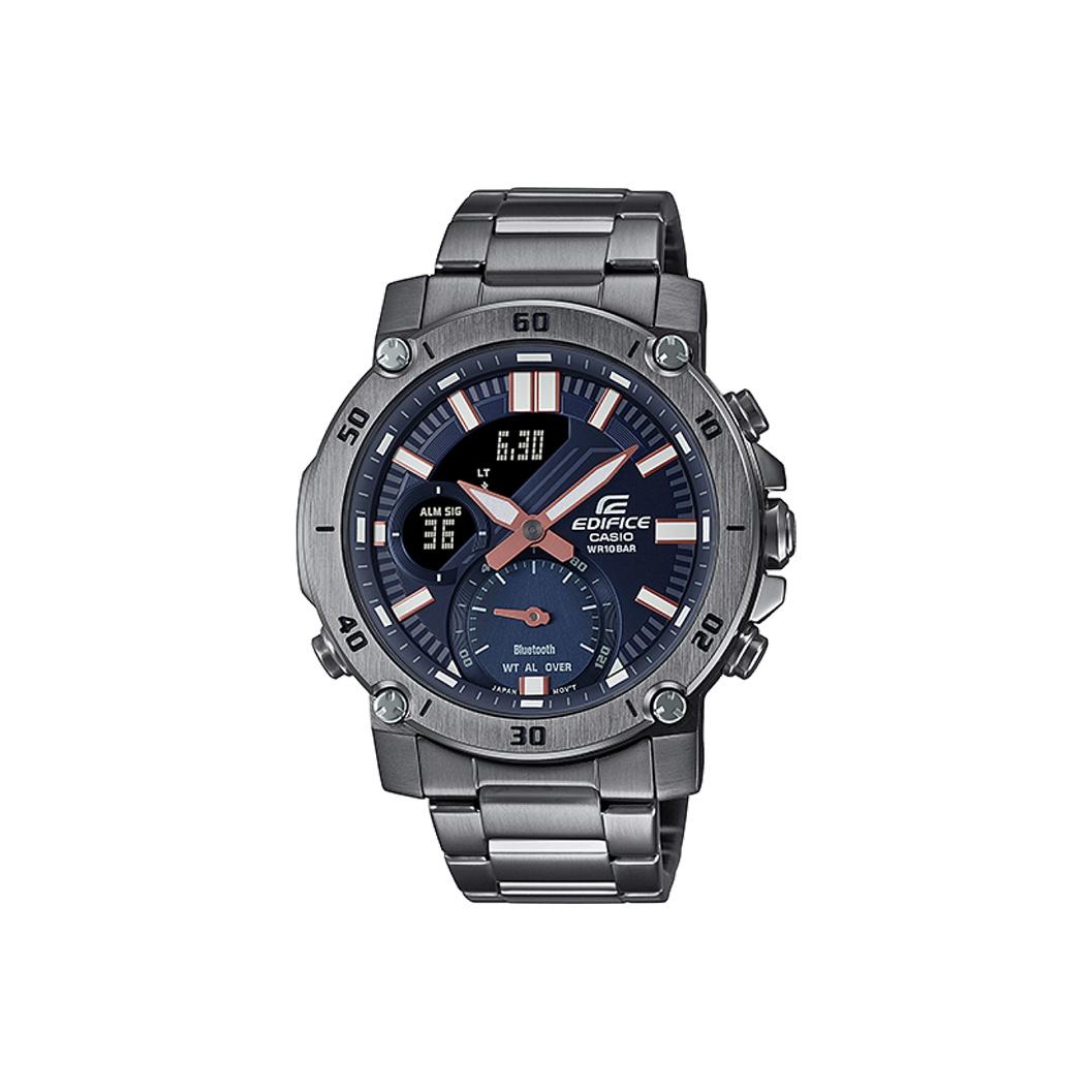 CASIO Men EDIFICE Blue Watch ECB-20YDC-1A ECB-20YDC-1A Black Dial
