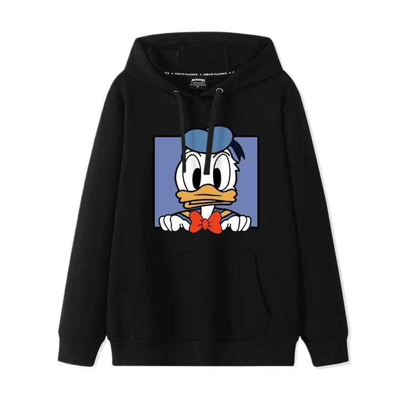 Children's Clothing MINISO Donald Duck Daisy Duck Hooded Hoodie Girl Sweater Loose Cartoon Kids Pullover Coat Anime Hoodie