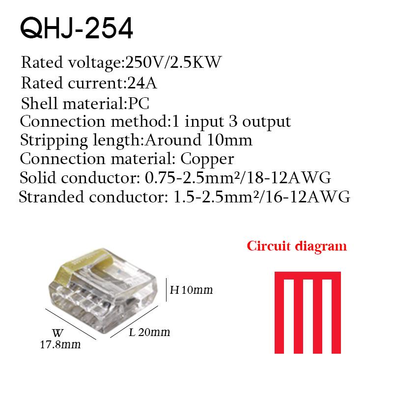 50PCS Wire Connectors Mini T Rail Fast Universal Compact Conductor Wiring Cable Electrical Connector Push-in Butt Terminal Block